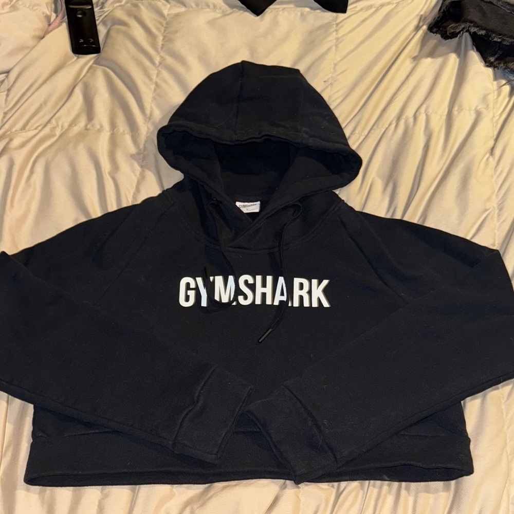 Gymshark Midnight Black Cropped Hoodie
